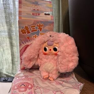 Baby Three de Lovely Blind Box Plush Pendant Pink Bunny Authentic/Confirmed